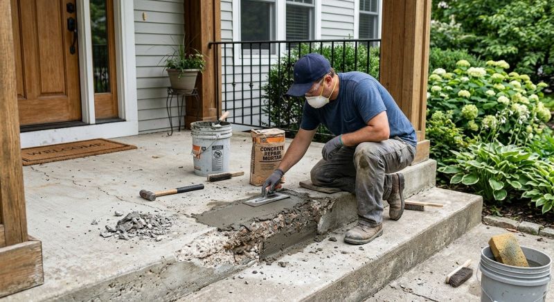 Porch Crack Repair in West Des Moines, IA